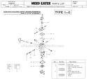Page I Diagram and Parts List for XT600 Type 6 Weed Eater Trimmer